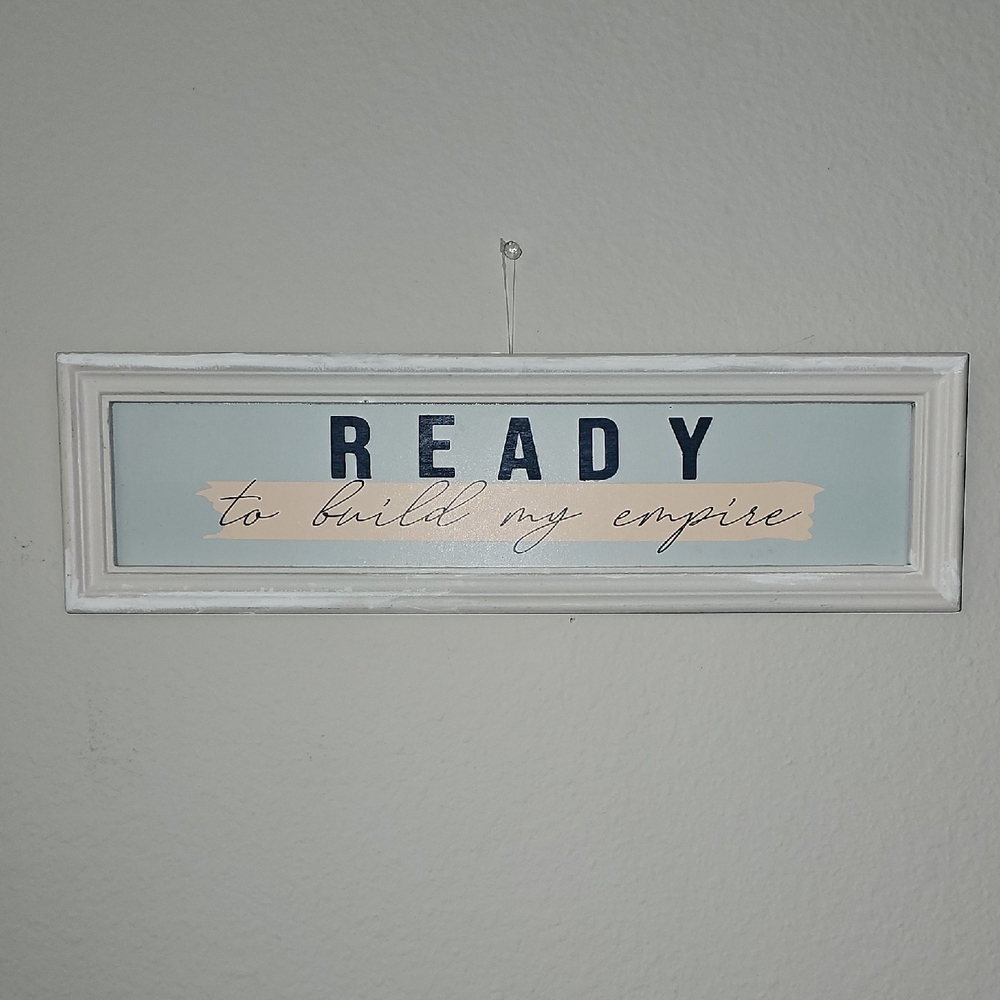 Ashland White and Blue Motivational Wall Decor